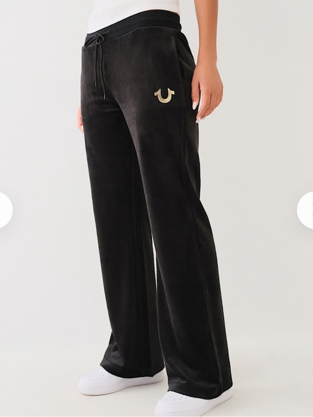 True Religion Black Velour straight-Leg Sweatpants - Picture 2 of 13